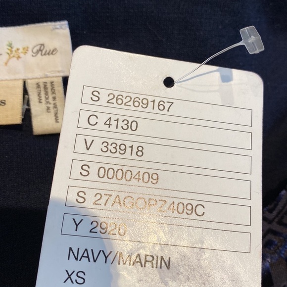 Meadow Rue Anthropologie navy burnout velvet dress size XS NWT - Picture 7 of 7